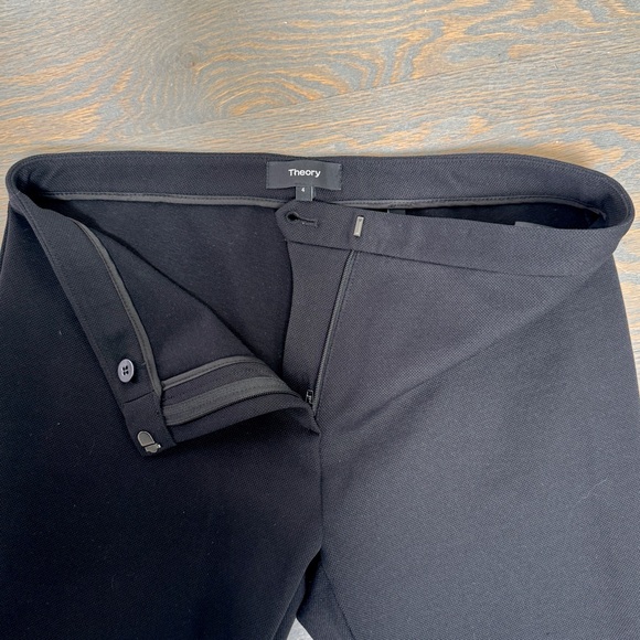 Theory Classic Black Skinny Dress Pants with Summer Pique 2 Fabric. - Picture 4 of 6